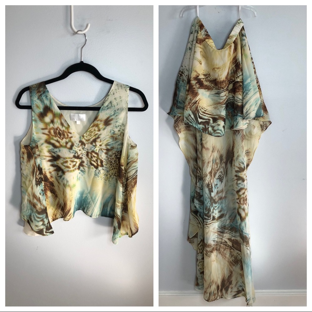 Alexis Animal-Like Asymmetrical Silk Skirt Set S/M